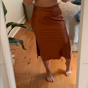 Rust midi skirt